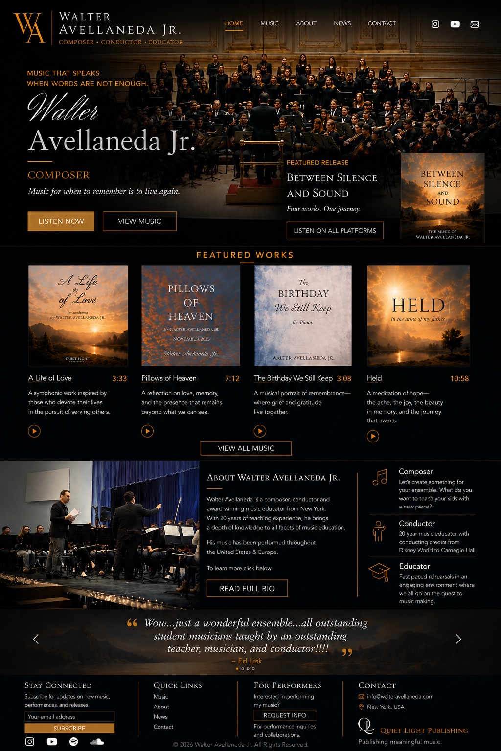 Walter Avellaneda Jr. approved website home page